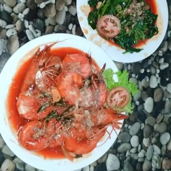 Udang Saus Padang (shrimp Chili Sauce) | Lapau Nasi Udang Kelong, Padang