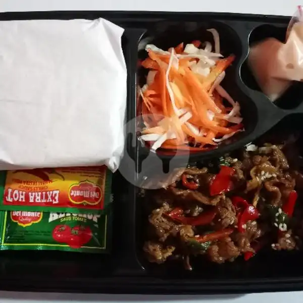 Paket Nasi + Beef Teriyaki + Acar | Dimsum Pempek Baso Aci Dan Frozen Food ADA,Bojong Pondok Terong
