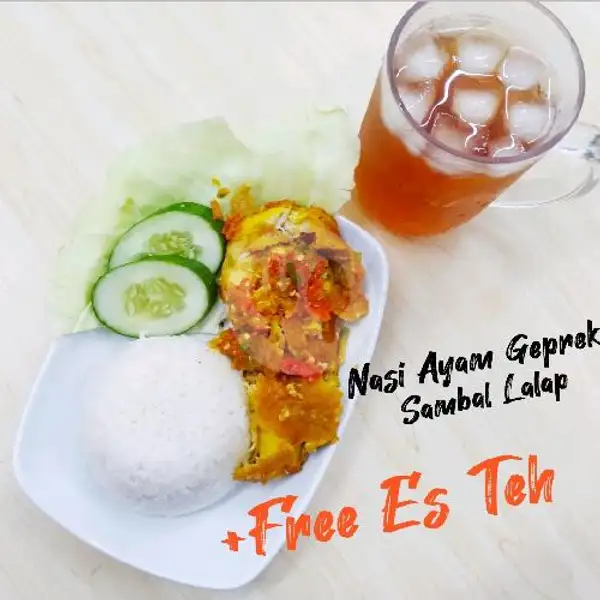 Paket Ayam Geprek Nasi + Free Es teh | Ayam Goreng Kremes Si Cho