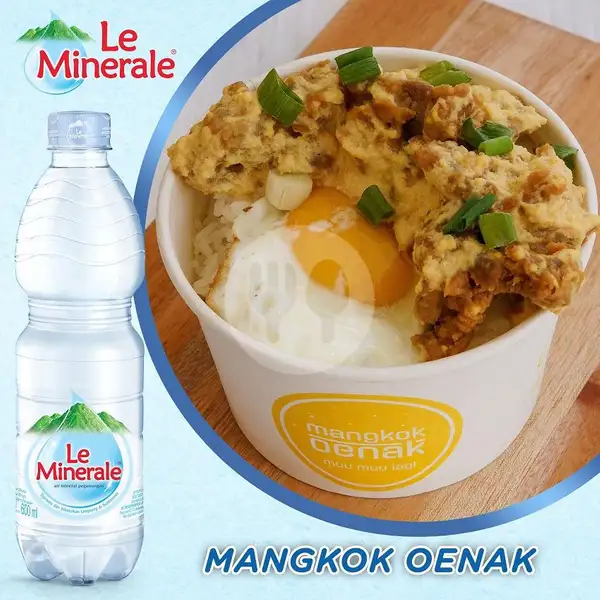 Chicken Salted Egg + Le Minerale 600 ml | Mangkok Oenak, Surya Sumantri