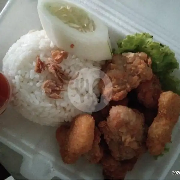 Chiken Karaage Saus Barbeque + Nasi | Depot Chicken Rania, Lebak Rejo Utara