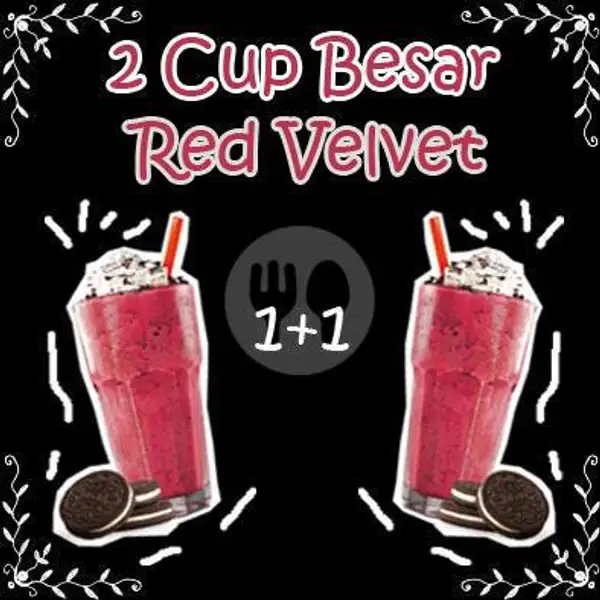 Red Velvet Ice 2 Cup Large (promo) | RAJA THAI TEA, Kopo