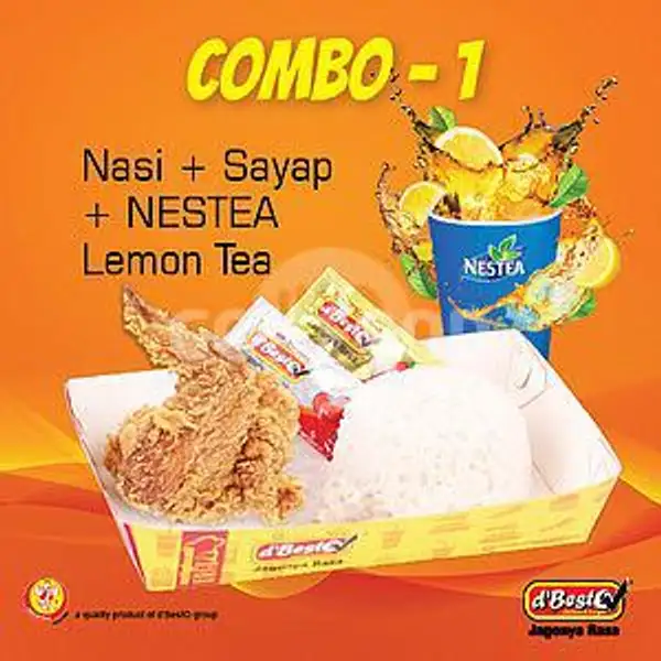 Combo 1 (Nasi+Sayap+Nestle Orange/Lemon tea) GJK | dbestO, Asem Baris 2