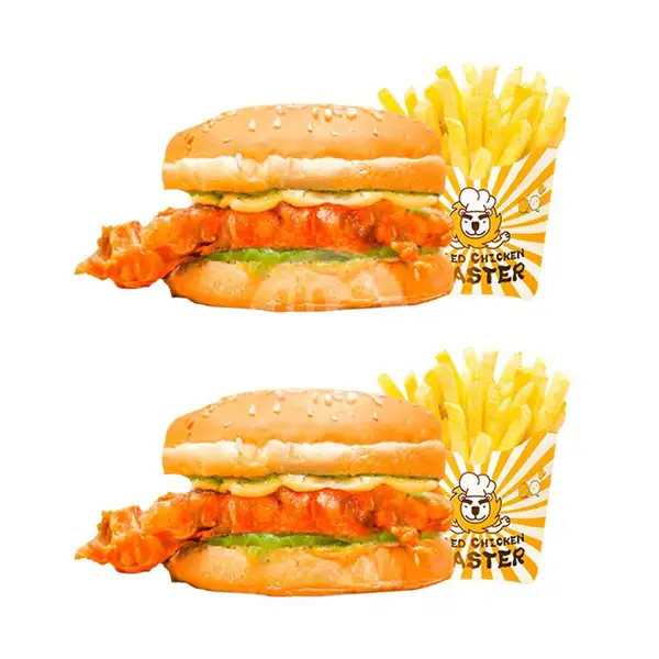 Burger Twin Buns & Fries | Fried Chicken Master, Everplate Pintu Air