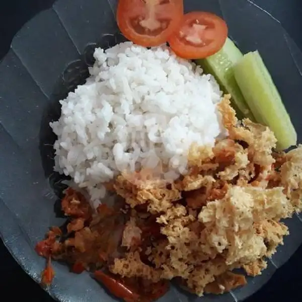 Nasi Ayam Geprek Gratis Es Teh Manis | Ayam Geprek Sambal Petir Bang Jaya, Rawalumbu