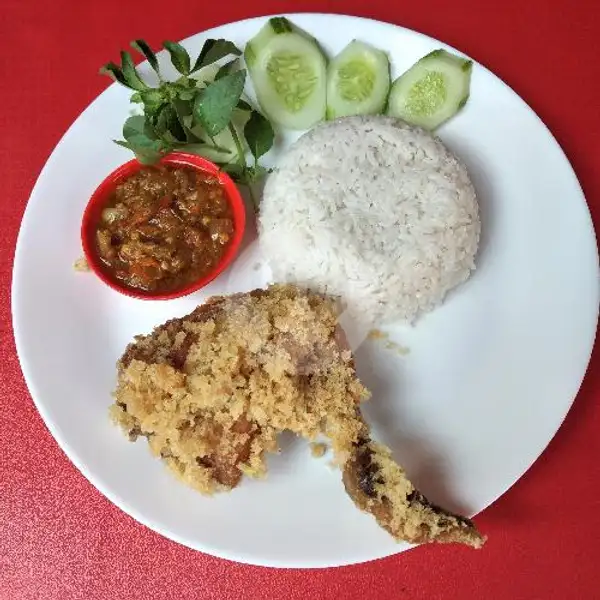Paket Nasi + Ayam Kremes + Sambel + Lalap | Anggi Ayam Kremes Penyet Bakar, Sawangan
