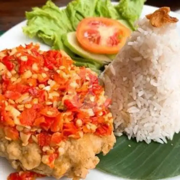 Ayam Geprek Original + Nasi + Telur Bonus Es Teh | Kedai Al Fazza, Tamangapa Raya