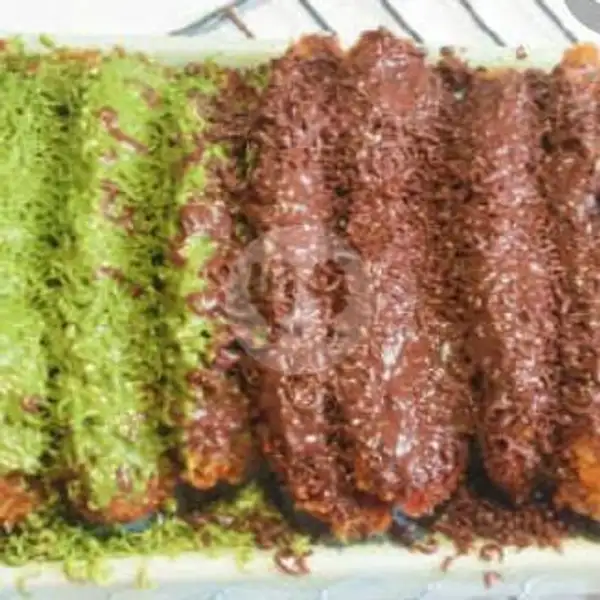 Pisang Krispiy Toping Coklat + Green Tea | Salad Buah dan Mozzarella Corn Tenda Biru, Padang Timur