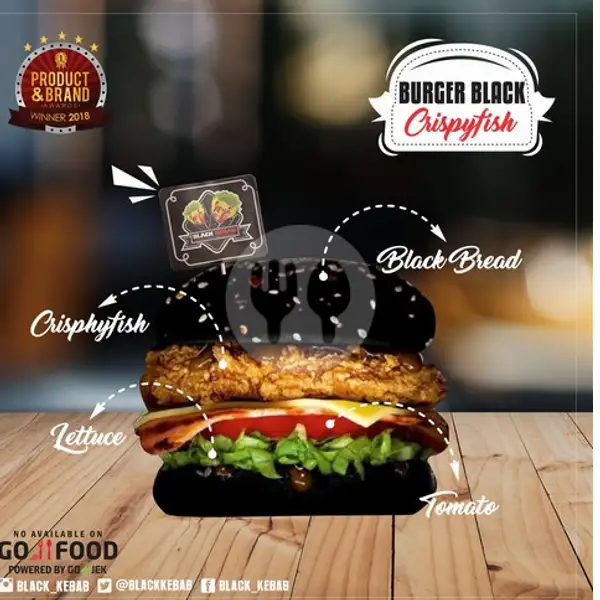 Black Burger Crispyfish | Black Kebab, Wirobrajan