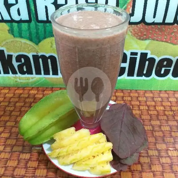Juice Bayam Merah Mix Nanas + Belimbing | Alpukat Kocok & Es Teler, Citamiang