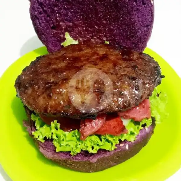 Purple Burger Big Beef Barbeque | Angkringan Zaid