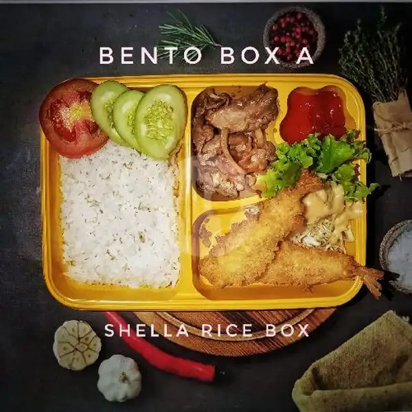 Bento Box A (Beef Teriyaki+Eby) | Rice Bowl Shela