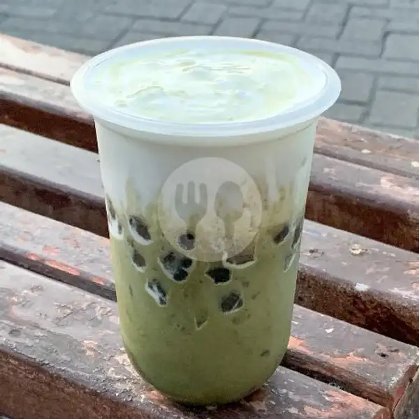 Green Tea Boba Macchiato | Boba Oma, Wonoboyo