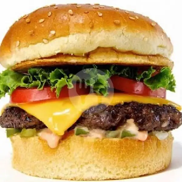 Burger Daging + Telur | Kerak Telor, Cimol & Batagor Angkringan Mega Legenda, Batam Kota