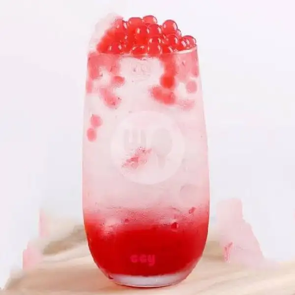 Ice Strawberry Popping Boba | Warung Sobat, Ibu Sangki