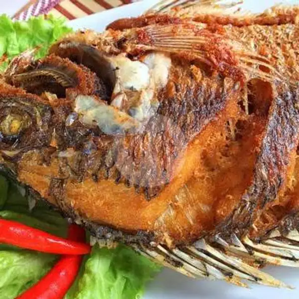 ikan nila goreng + nasi | Pondok Ayam Bakar tik Tik Duri Kepa, Green Ville