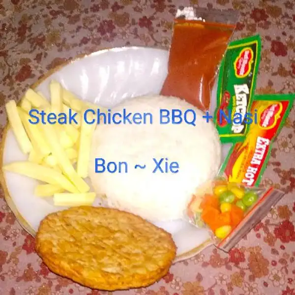 Steak Chicken BBQ + Nasi | Bon-Xie Resto, Rawalumbu