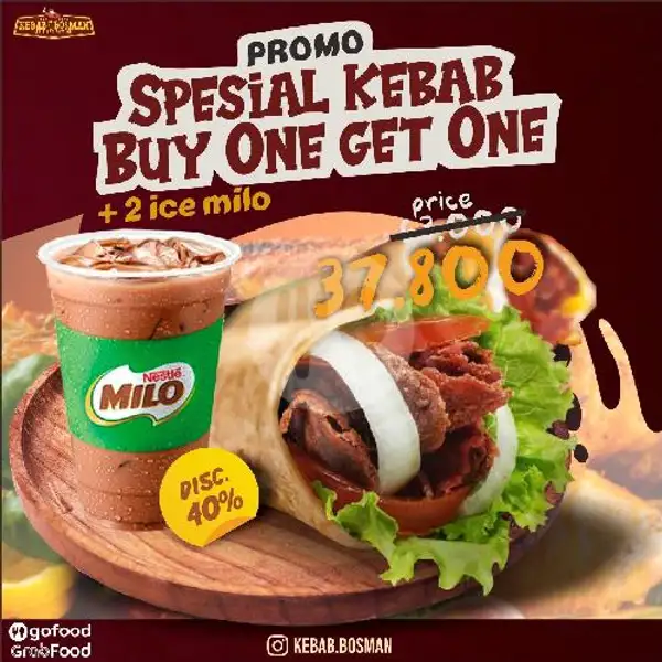 Spesial Kebab Buy One Get One + 2 Ice Milo | Kebab Bosman, Arcamanik