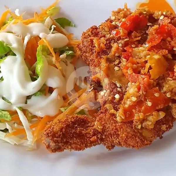Chiken Katsu Geprek + Nasi + Teh Obeng | Kuliner Kita, Panbil Mall