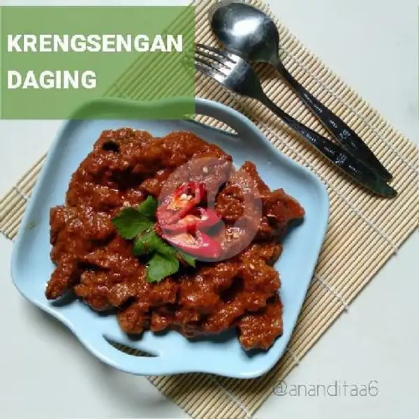 Nasi Krengsengan Daging+ Lalapan | Warung Irfana Jaya, Benowo