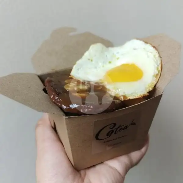 Beef Patty With Mushroom Sauce Ricebox | Cotea Coffee and Ricebox, Cipondoh