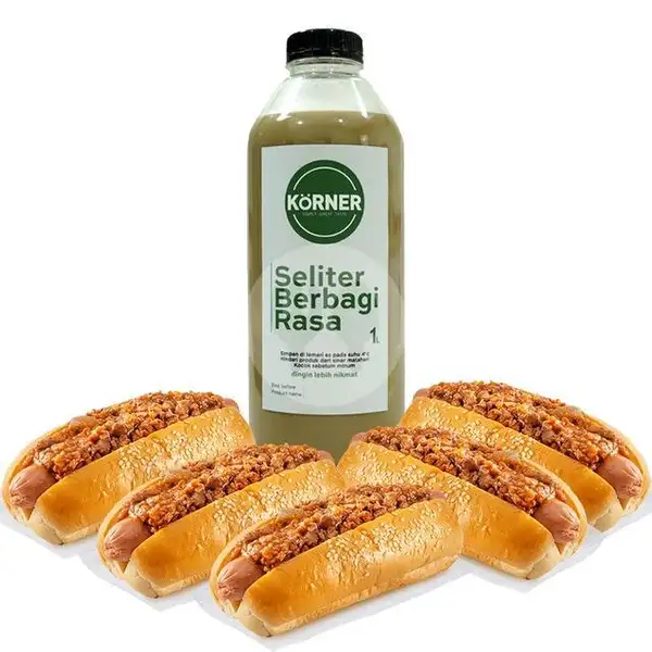 Combo WFH 5 Hotdog + Kopi Gula Aren 1 Liter | Circle K, Pantai Lebih (Korner)