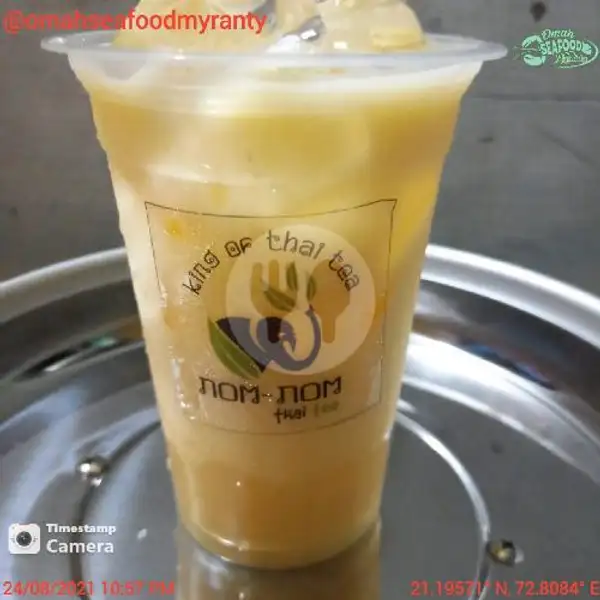 MANGGO YAKULT | Nom-Nom Thai Tea Sate Seafood & Sosis Bakar Myranty, Kp Sleko