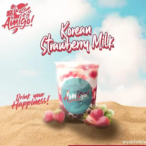 Korean Strawberry Milk Boba | Amigo Drink, Kalijati