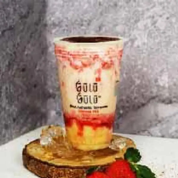 Fruity Milk Tea - Strawberry | Gulu-Gulu - Boba Drink & Cheese Tea, Trans Studio Mall Bandung