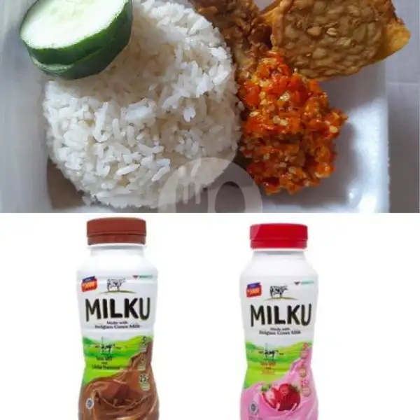 Paket SEHAT Nasi Ayam Geprek Pedes Nampol + Milku | DAPOER NANG'YA