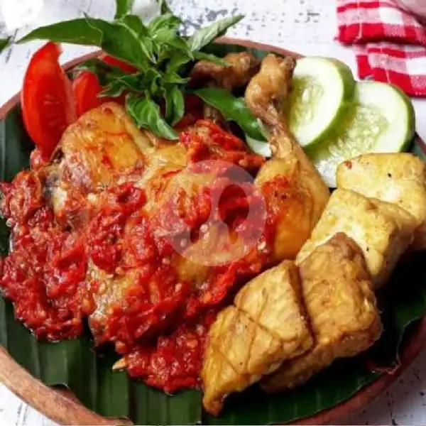 Paket Ayam Penyet Nasi Tahu Tempe Lalapan | Warung Muslim Adam, Waturenggong