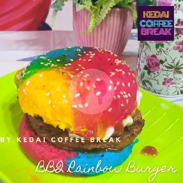 Barbeque Rainbow Burger | Kedai Coffee Break, Curug