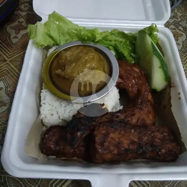 Nasi Uleg Ayam Bakar Paha | Ayam & Tempe Bakar Din Din, Pondok Kopi