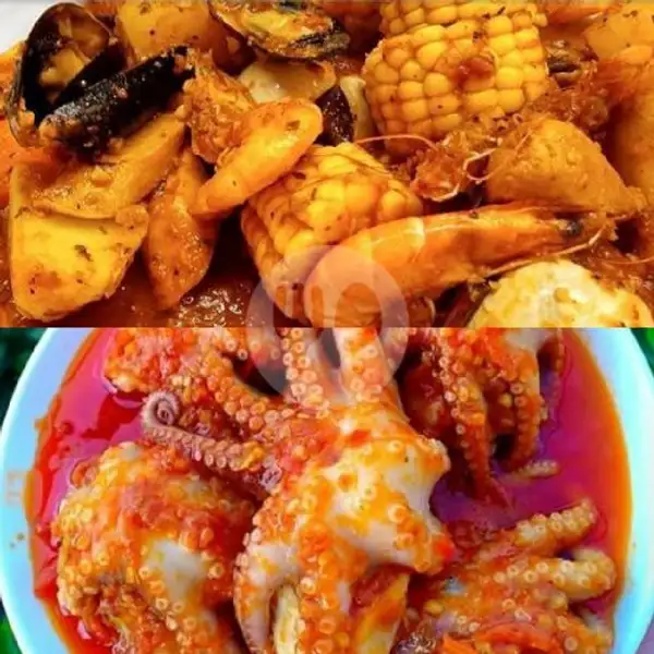 Udang Mix+Gurita Saos Padang | Seafood Eka Putri, Bumi Kencana