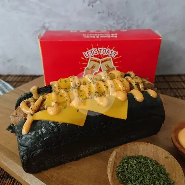 Cheese Sausage Charcoal Hotdog | Let's Toast, Cikokol