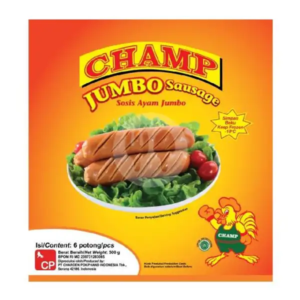 Champ Sosis Jumbo Isi 6 (500 G) | Bumba Frozen Food