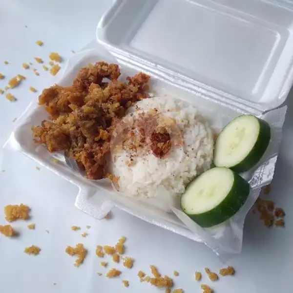 Nasi Kulit Ayam Crispy + Teh | Warung Shiny Shake