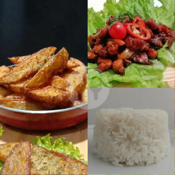Combo of Sweet Soy Chicken and Potato Wedges | Hanny Cuisine, Gunung Tangkuban Perahu