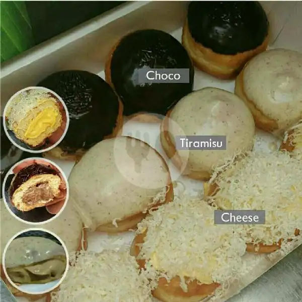 Butterball (Tiramisu, Cheese, Coklat) 1 Lusin/12 Pcs/box | Donat Extra Lembut Bobo, Pagar Alam