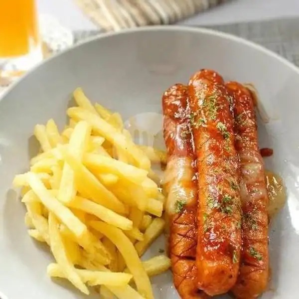 Bbq Sausage + French Fries | Waroeng Abie, Cilacap Tengah