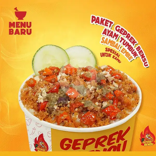 Paket Geprek Bensu Ayam Tumbuk Sambal Embe | Geprek Bensu, Lampung