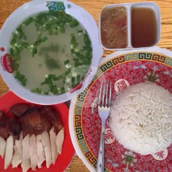 Nasi Tim Ayam Hainan Reguler / Hainanese Chicken Steam Rice | Pangsit Mie Sulawesi, Wajo