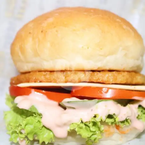 Burger Ayam + Keju Lokal | May Burger Batam (Ramly Tiban), Bank Mandiri Tiban