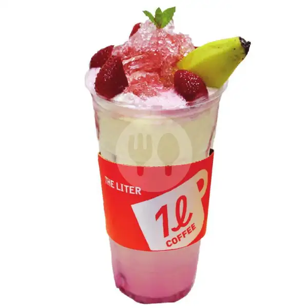 Strawberry Banana Latte (LITER Size 32 oz) | The Liter, Summarecon Bekasi