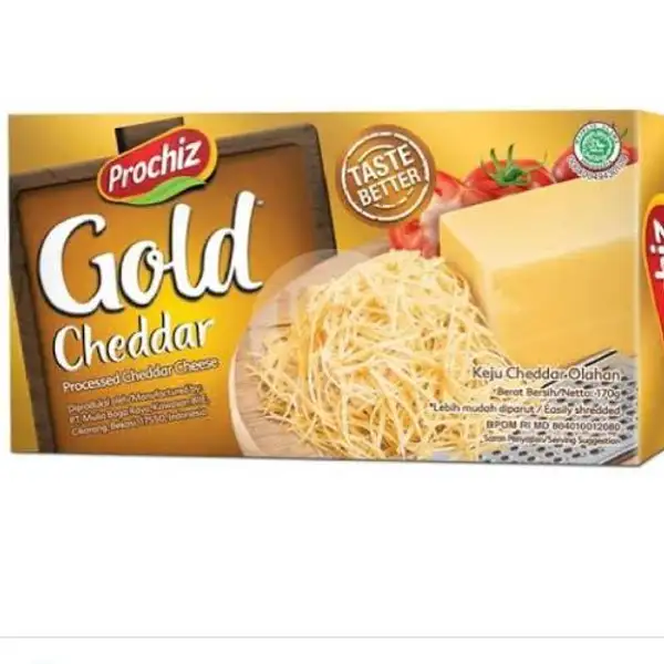 Prochiz Cheddar Cheese Gold 170 Gr | Berkah Frozen Food, Pasir Impun