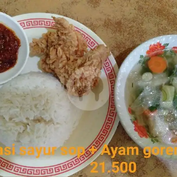 Nasi Sayur Sop + Ayam Goreng Tepung | Warung Kediri Bu Feni, Tg Pantun