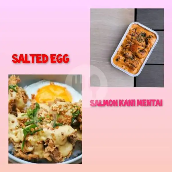 Rice Bowl Chiken Salted Egg+Salmon Kani Mentai | Nasa Mentai