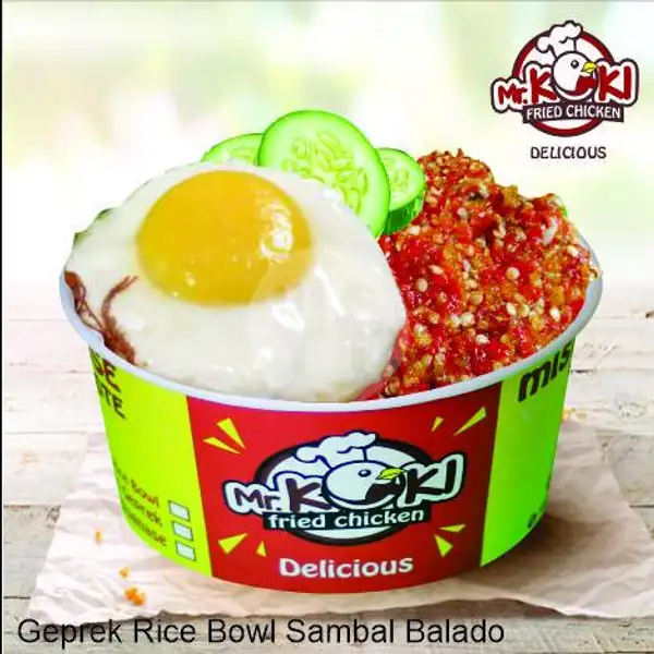 Rice Bowl Geprek Balado | Mr Koki Fried Chicken, Bukit Kecil