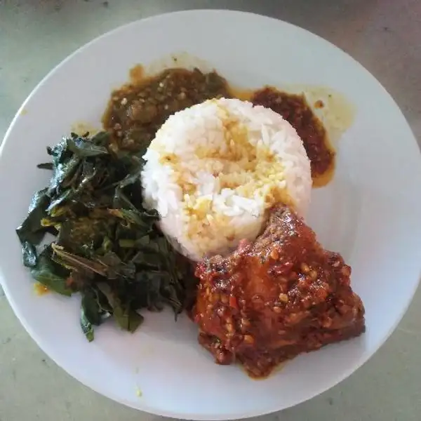 Nasi Ayam Balado + Kuah + Sayur + Sambal | Masakan Padang Sari Raso Murah Meriah, Genteng Biru