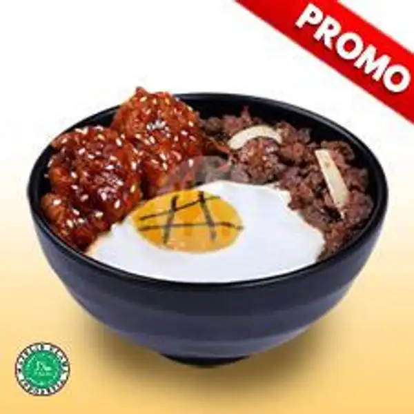 Beef + Karaage Umakara + Nasi + Egg | HokBen, Bojongsari